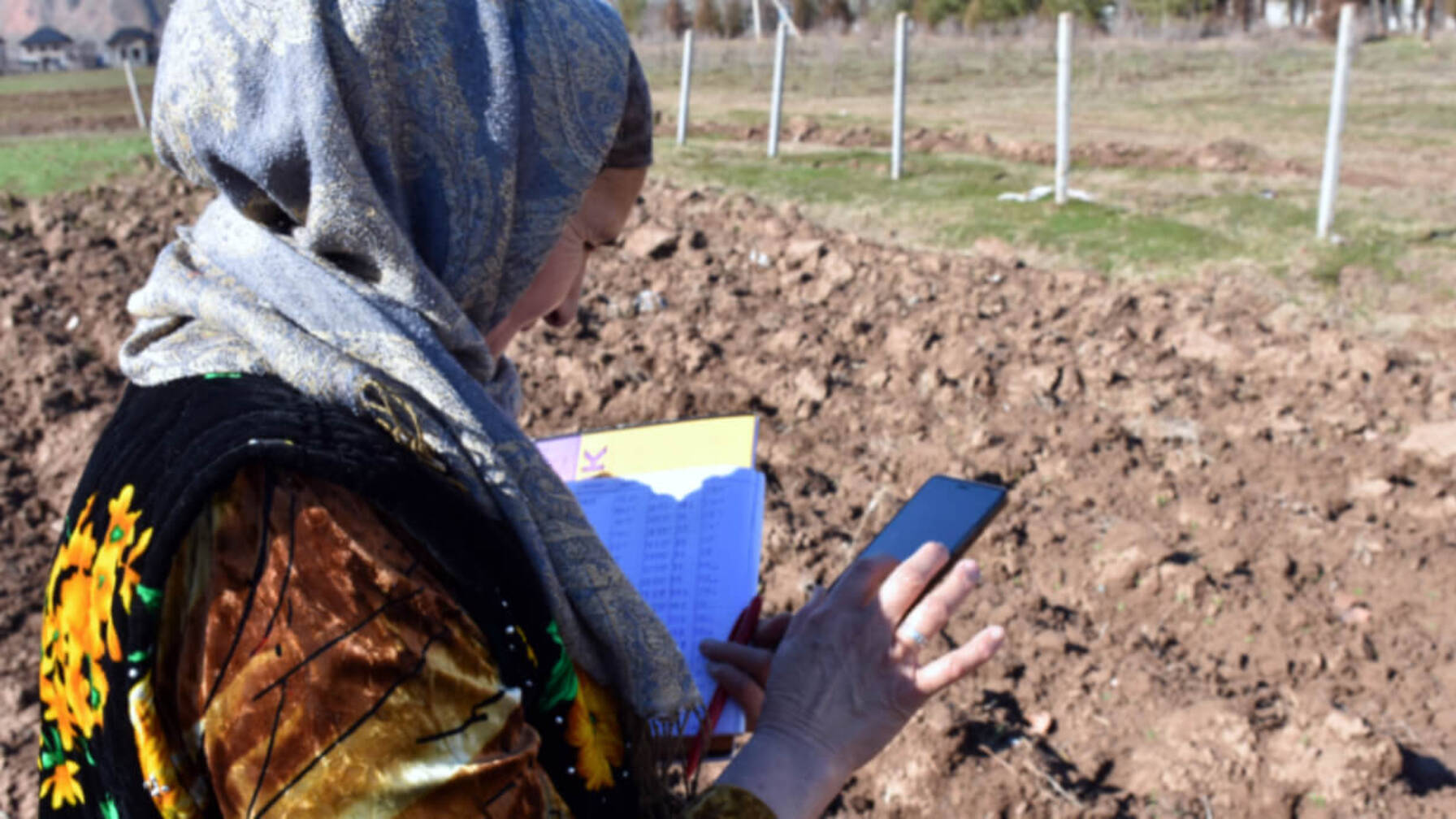 Par SMS, la paysanne envoie les données de mesure à Bakhtiyor.