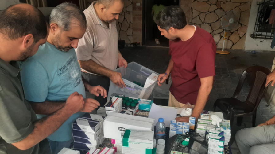 Medicines are distributed in the Gaza Strip.