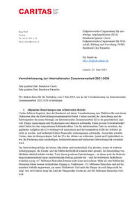 Stellungnahme von Caritas Schweiz zur Botschaft des Bundesrates