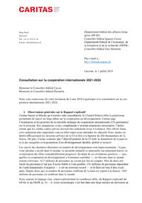 Déclaration de Caritas Suisse sur le message du Conseil fédéral
