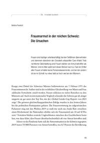 Frauenarmut in der reichen Schweiz: Die Ursachen (Bettina Fredrich)