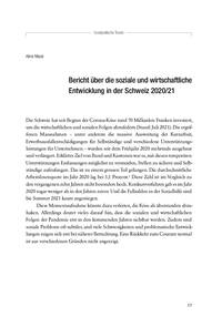 Bericht über die soziale und wirtschaftliche Entwicklung in der Schweiz 2020/21 (Aline Masé)