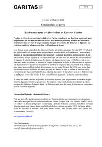 Pendant la crise du coronavirus, les Épiceries Caritas remplissent une fonction importante pour les personnes en situation de détresse sociale. Ces dernières peuvent y acheter des denrées alimentaires et des produits d’usage courant à des prix très réduits. En 2021, les 21 Épiceries ont réalisé un chiffre d’affaires record de 13,25 millions de francs.