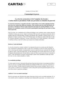 La crise du coronavirus a exacerbé les besoins. Caritas Suisse et les Caritas régionales développent donc leur soutien dans différents domaines. Elles étendent ainsi leur aide individuelle aux personnes en situation de détresse aiguë, dispensent davantage de conseils juridiques en complément à la consultation sociale et favorisent la participation numérique des personnes en situation de pauvreté.