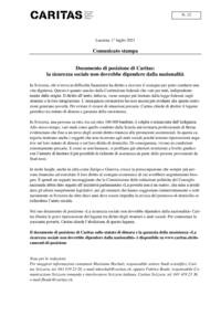 In Svizzera, chi si trova in difficoltà finanziarie ha diritto a ricevere il sostegno per poter condurre una vita dignitosa. Questo è quanto sancito dalla Costituzione federale che vale per tutti, indipendentemente dalle origini. Il diritto all’aiuto, tuttavia, viene sempre più limitato dalla legge federale sugli stranieri e la loro integrazione. L’emergenza coronavirus ha reso ancora più evidente che queste restrizioni generano povertà. Per evitare il crearsi di situazioni precarie, Caritas chiede di abolire il legame giuridico tra statuto di dimora e garanzia della sussistenza.