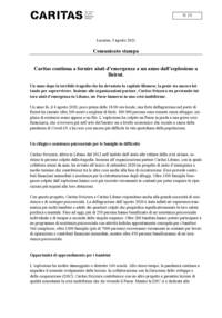 Un anno dopo la terribile tragedia che ha devastato la capitale libanese, la gente sta ancora lottando per sopravvivere. Insieme alle organizzazioni partner, Caritas Svizzera sta prestando tuttora aiuti d’emergenza in Libano, un Paese immerso in una crisi multiforme.