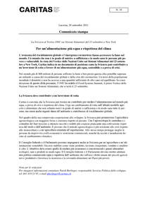 L’avanzata del riscaldamento globale e l’emergenza coronavirus fanno accrescere la fame nel mondo. Un mondo che non è in grado di nutrire a sufficienza e in modo sano le persone più po- vere e vulnerabili. In vista del Vertice delle Nazioni Unite sui Sistemi Alimentari del 23 settem- bre a New York, Caritas indica in un documento di posizione come la Svizzera può contribuire a un’inversione di rotta a favore di un’alimentazione più equa, sostenibile e a prova di crisi.