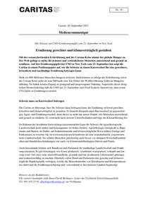 Mit der voranschreitenden Erderhitzung und der Corona-Krise nimmt der globale Hunger zu. Der Welt gelingt es nicht, die ärmsten und verletzlichsten Menschen ausreichend und gesund zu ernähren. Auf den Ernährungsgipfel der UNO in New York vom 23. September hin zeigt die Caritas in einem Positionspapier auf, wie die Schweiz zu einem Kurswechsel für eine gerechtere, krisenfeste und nachhaltige Ernährung beitragen kann.