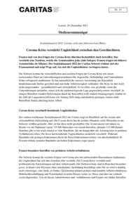 Frauen sind von den Folgen der Corona-Krise überdurchschnittlich stark betroffen. Das verstärkt eine Tendenz, welche die Armutszahlen jedes Jahr belegen: Frauen tragen ein höheres Armutsrisiko als Männer. Der Sozialalmanach 2022 der Caritas Schweiz widmet sich der Frauenarmut und zeigt Wege auf, wie sich die Ungleichheiten verringern lassen.