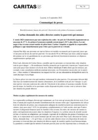 L’année 2023 commencera par une explosion des coûts : les prix de l’électricité augmenteront en moyenne de 27 %, les primes d’assurance-maladie seront jusqu’à 10 % plus chères. Les ménages à bas revenus seront touchés de plein fouet. Caritas s’inquiète et appelle les respon-sables politiques à agir immédiatement pour éviter que la pauvreté ne s’étende.