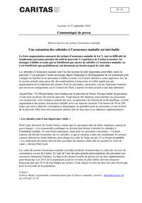 La forte augmentation annoncée des primes d'assurance-maladie de 6.6 % met en difficulté de nombreuses personnes proches du seuil de pauvreté. L'expérience de Caritas le montre: les ménages à faibles revenus qui ne bénéficient pas encore de subsides à l’assurance-maladie, ou n’en bénéficient que partiellement, ont désormais un besoin urgent de cette aide.