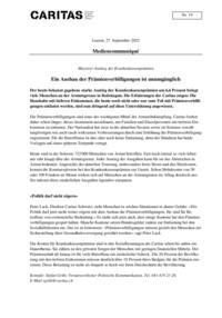 Der heute bekannt gegebene starke Anstieg der Krankenkassenprämien um 6,6 Prozent bringt viele Menschen an der Armutsgrenze in Bedrängnis. Die Erfahrungen der Caritas zeigen: Die Haushalte mit tieferen Einkommen, die heute noch nicht oder nur zum Teil mit Prämienverbilligungen entlastet werden, sind nun dringend auf diese Unterstützung angewiesen.
