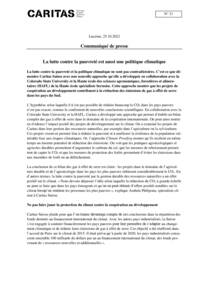 La lutte contre la pauvreté et la politique climatique ne sont pas contradictoires. C’est ce que dé montre Caritas Suisse avec une nouvelle approche qu’elle a développée en collaboration avec la Colorado State University et la Haute école des sciences agronomiques, forestières et alimentaires (HAFL) de la Haute école spécialisée bernoise. Cette approche montre que les projets de coopération au développement contribuent à la réduction des émissions de gaz à effet de serre dans les pays du Sud.