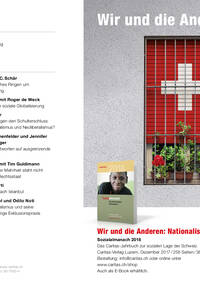 Sozialalmanach 2018 - «Wir und die Anderen: Nationalismus», das Caritas-Jahresbuch zur sozialen Lage der Schweiz. Prospekt mit Inhaltsangaben und Bestellkarte zum Ausdrucken.