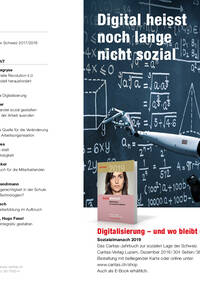 Sozialalmanach 2019 - «Digitalisierung – und wo bleibt der Mensch?», das Caritas-Jahresbuch zur sozialen Lage der Schweiz. Prospekt mit Inhaltsangaben und Bestellkarte zum Ausdrucken.