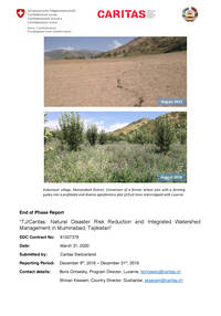 Rapport final «Natural Disaster Risk Reduction and Integrated Watershed Management», Tadjikistan (anglais)