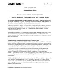 19.01.2023 - Chiffre d’affaires des Épiceries Caritas en 2022: un triste record