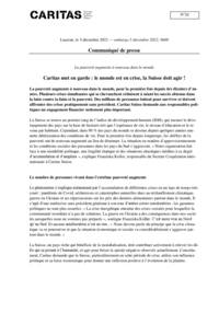 La pauvreté augmente à nouveau dans le monde, pour la première fois depuis des dizaines d’années. Plusieurs crises simultanées qui se chevauchent réduisent à néant les succès obtenus dans la lutte contre la faim et la pauvreté. Des millions de personnes luttent pour survivre et doivent affronter des crises pratiquement sans précédent. Caritas Suisse demande aux responsables politiques un engagement financier nettement plus important.