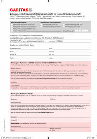 LSV form for sponsorships to Caritas Switzerland (German)