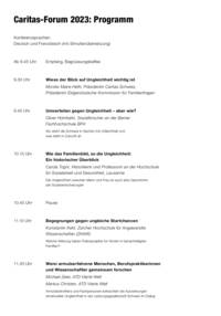 Forum 2023 - Ungleichheit in der Schweiz