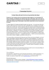 04.04.2023 - Caritas Suisse dit oui à la loi sur la protection du climat