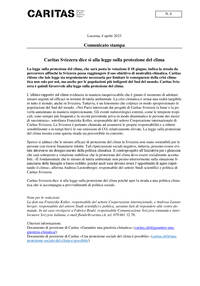 04.04.2023 - Caritas Svizzera dice sì alla legge sulla protezione del clima