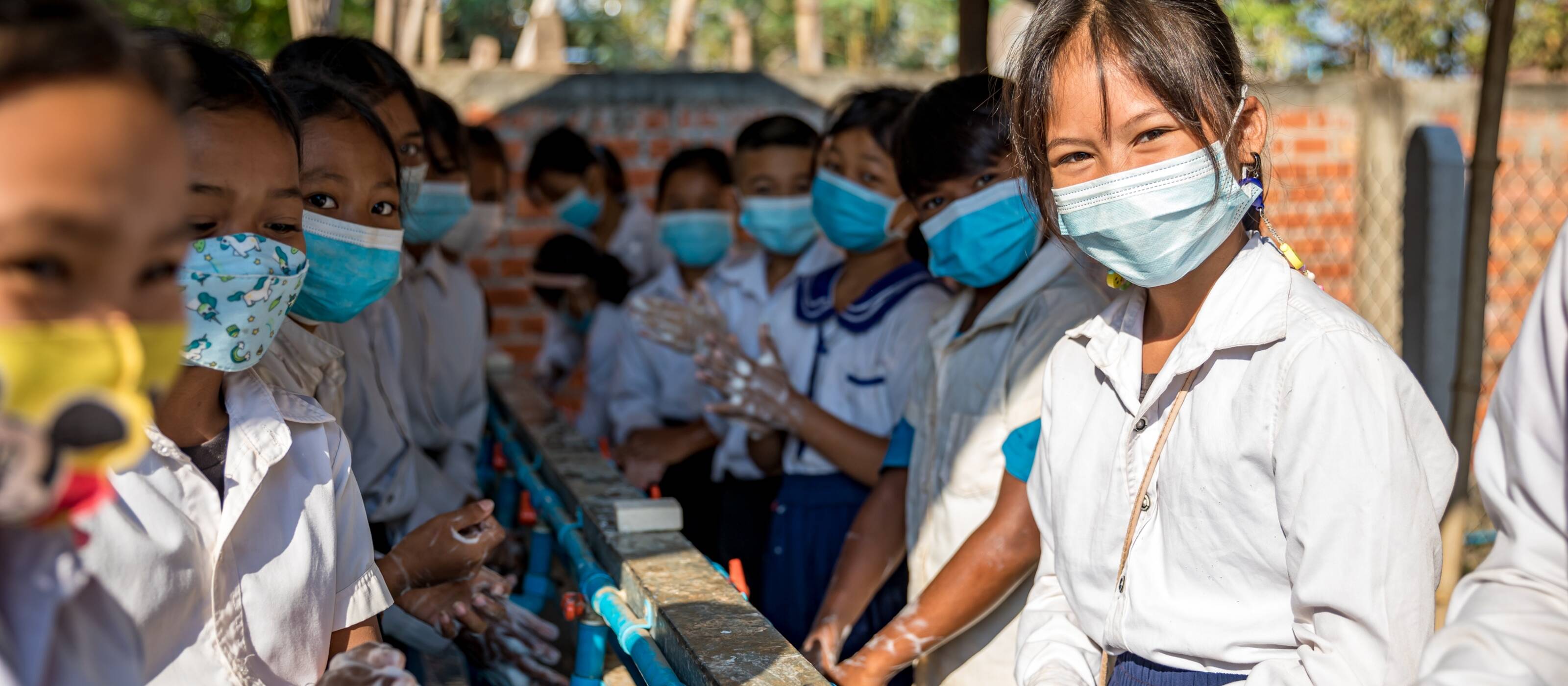 Schoolchildren at a Blue School in Cambodia