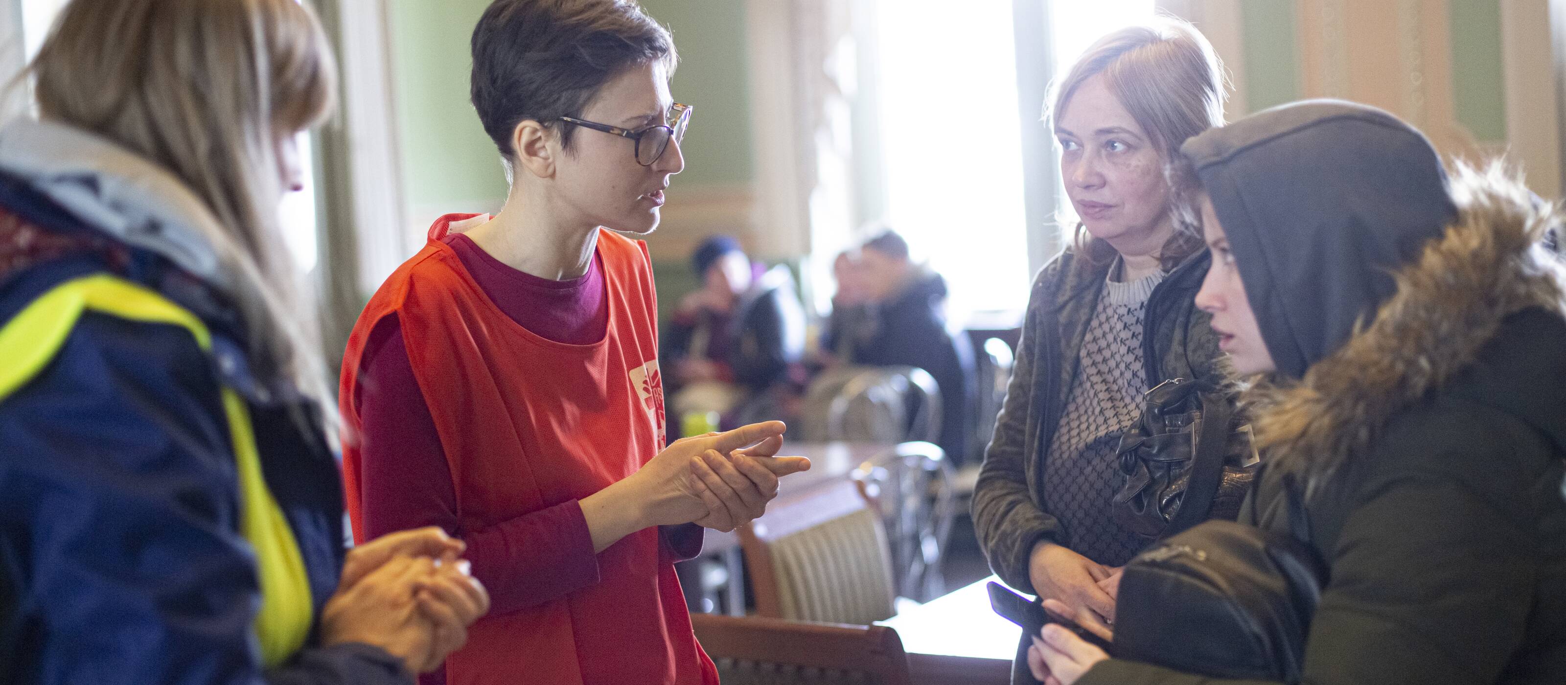 Volunteer Magda helps at the mother and child centre on the border between Ukraine and Poland.