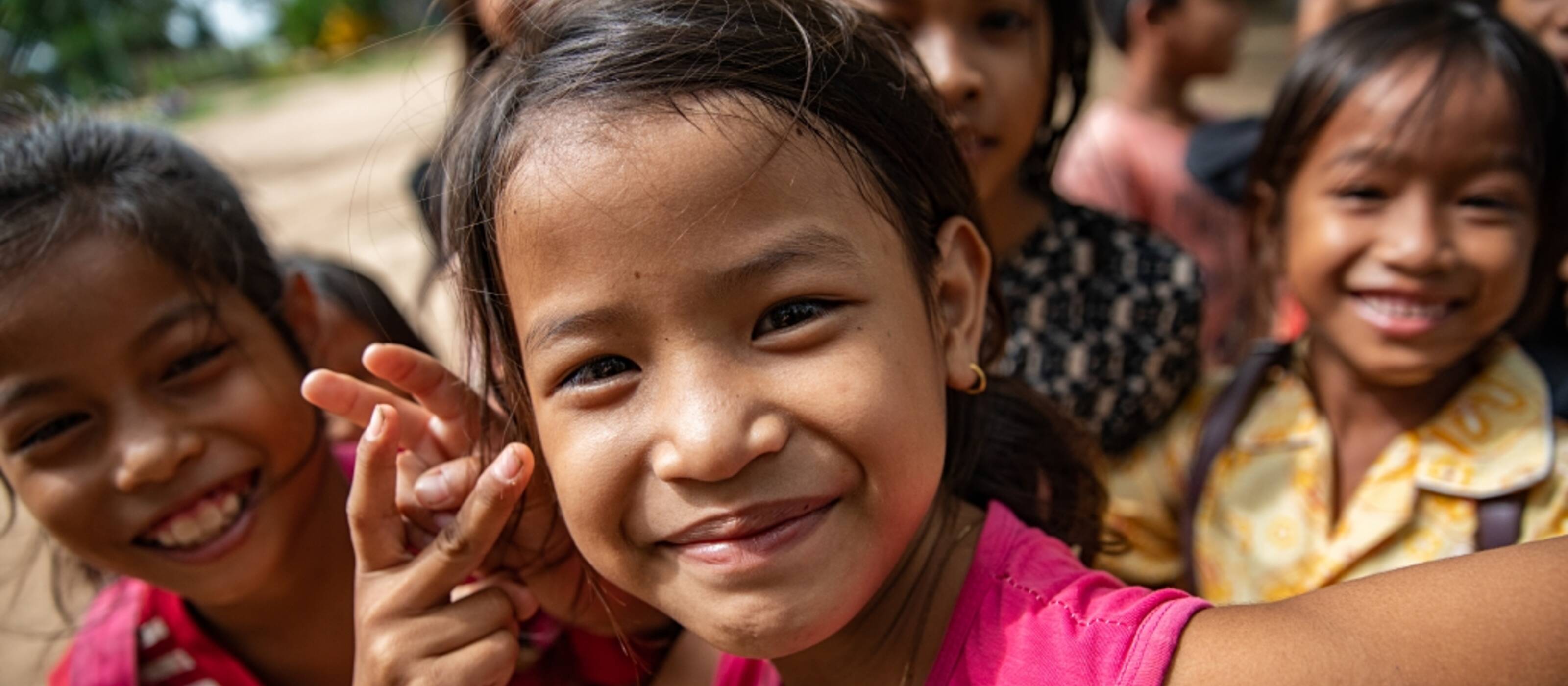 Kinder in Neak Loeung, Kambodscha