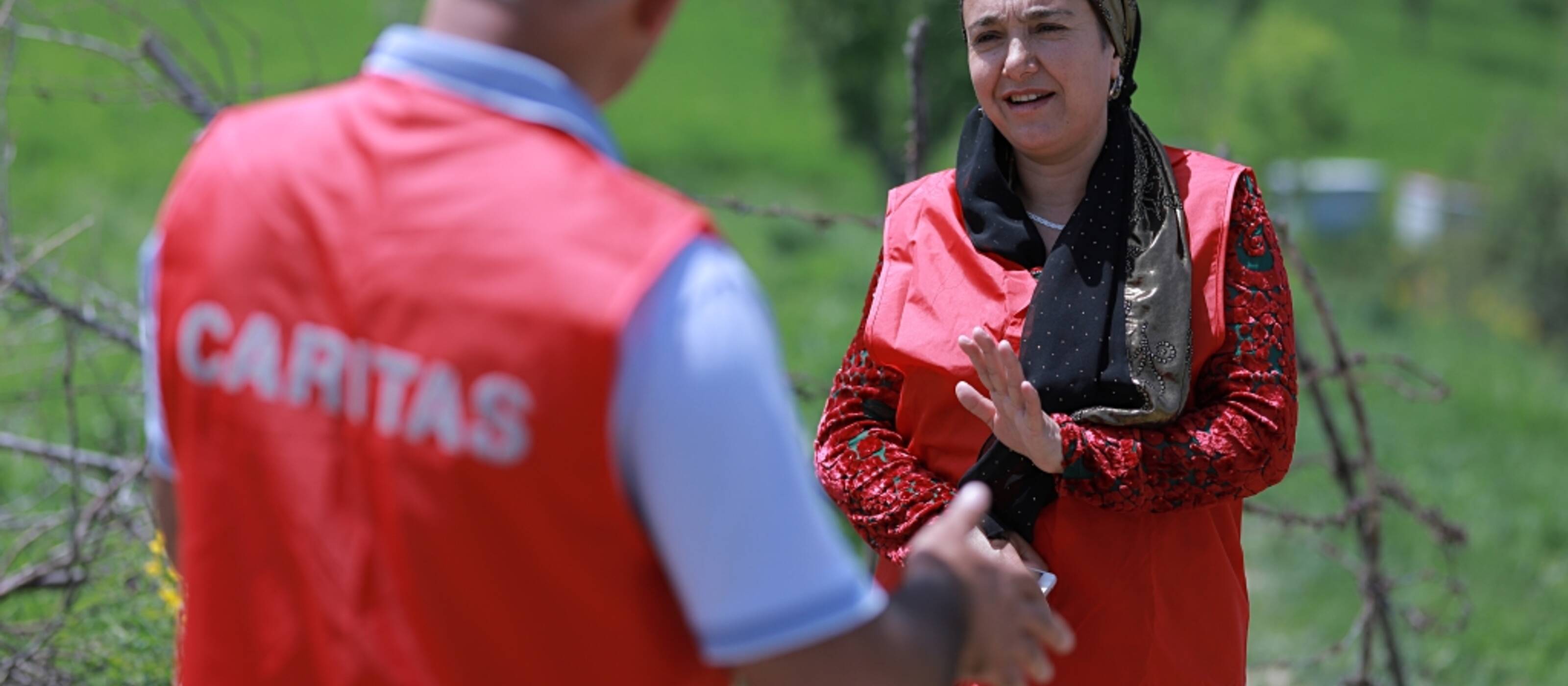 Caritas-Mitarbeitende in Tadschikistan, 2021