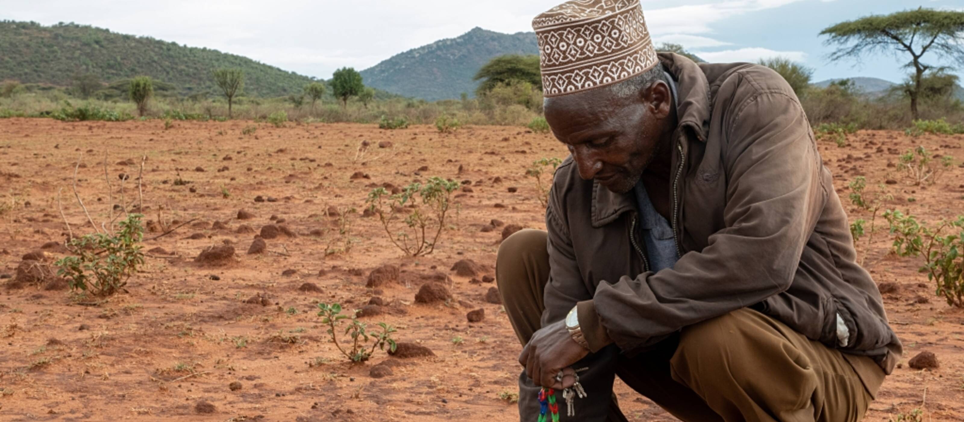 Ethiopia, one of the «forgotten crises»: The man is a father of nine, a widower, and has lost all his cows and goats in a drought.